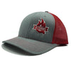 Trucker Hat with 3D Logo (Grey & Red)